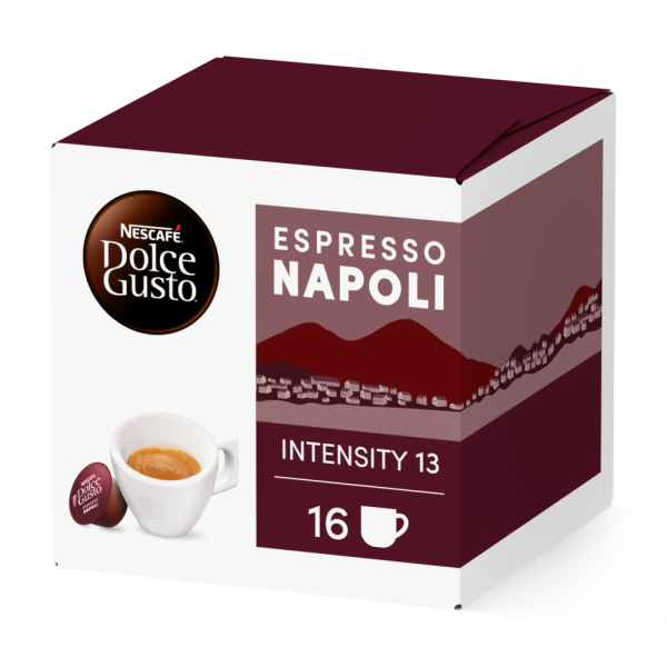 Front view of Ristretto Napoli (16 pods) box