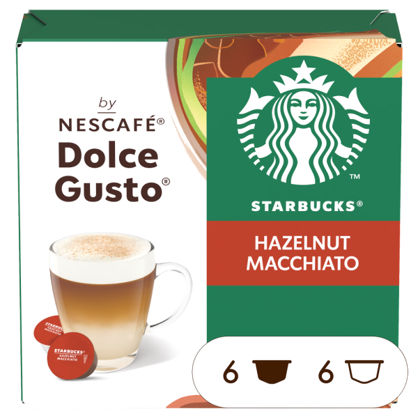 Front view of the Starbucks® Hazelnut Macchiato box